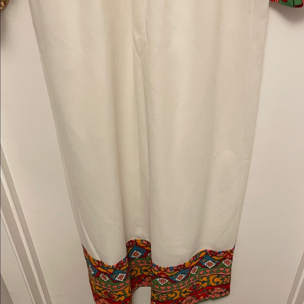 Vintage Maxi Dress with Patterned Bodice & Cuff Size Large - Picture 8 of 11